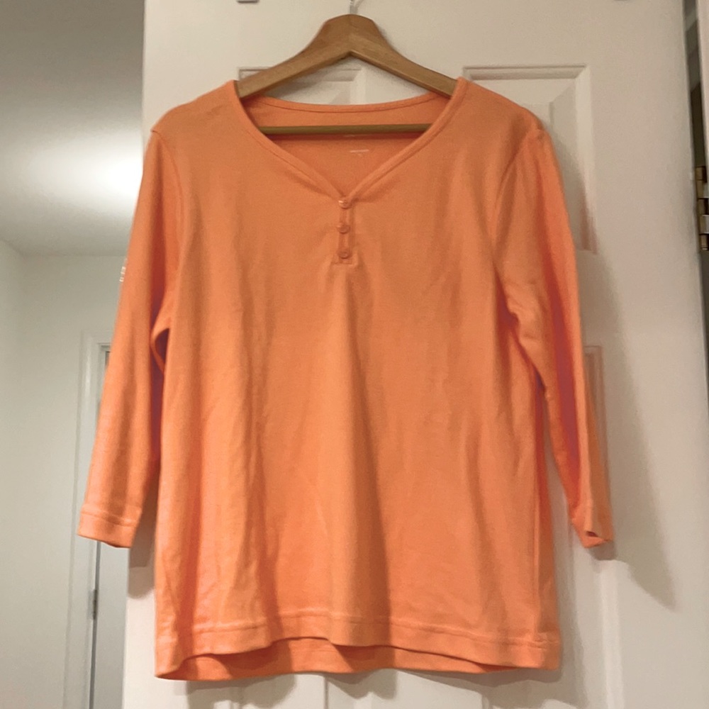 Orange 3/4 length sleeve shirt